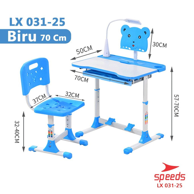 SPEEDS Set Meja Belajar Anak Ukuran 70 dan 80cm 031-25