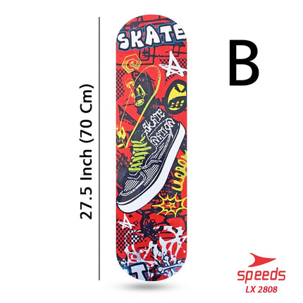 SPEEDS Papan Skateboard FullSet Dewasa Besar Alas Pasir Kayu Skate Board LX 028-6 , 2808 Sans