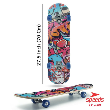 SPEEDS Papan Skateboard FullSet Dewasa Besar Alas Pasir Kayu Skate Board LX 028-6 , 2808 Sans