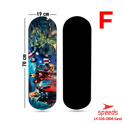 SPEEDS Papan Skateboard FullSet Dewasa Besar Alas Pasir Kayu Skate Board LX 028-6 , 2808 Sans