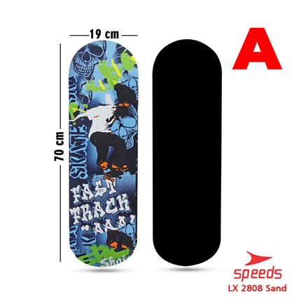 SPEEDS Papan Skateboard FullSet Dewasa Besar Alas Pasir Kayu Skate Board LX 028-6 , 2808 Sans