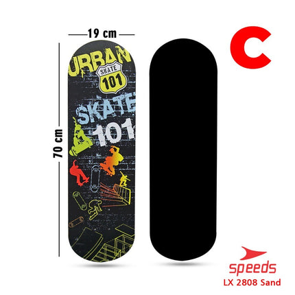 SPEEDS Papan Skateboard FullSet Dewasa Besar Alas Pasir Kayu Skate Board LX 028-6 , 2808 Sans