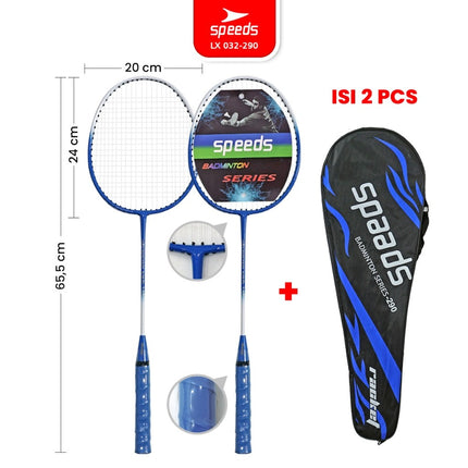 SPEEDS Raket Badminton Bulu Tangkis 1 Set isi 2pcs Racket Olahraga Pertandingan 032-301