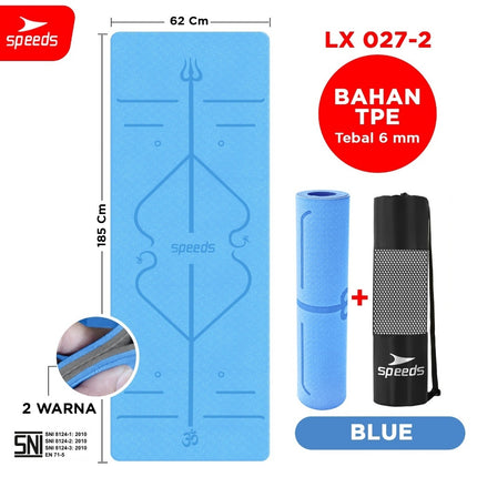 SPEEDS Matras Yoga TPE Tebal 6mm Alas Olahraga Yoga Mat Alas Yoga Karpet Gym Gulung Berstandar SNI 027-2