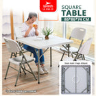 SPEEDS Meja Lipat Plastik 86x86x74cm Folding Table HDPE Indoor Outdoor Piknik Pameran Jualan Besar Meja Makan 038-23