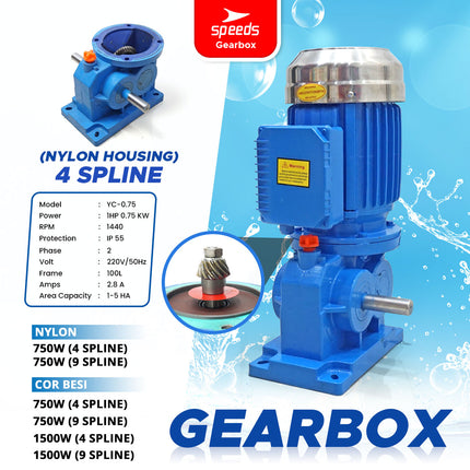 SPEEDS Gearbox 4-9 Spline 750W - 1500W