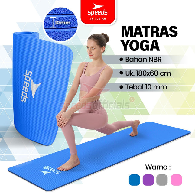SPEEDS Matras Yoga NBR 10mm Alas Yoga Mat Alas Olahraga Pilates Karpet Spons Gym Berstandar SNI 027-8A