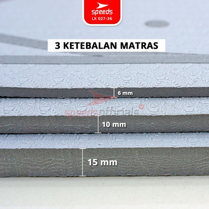 SPEEDS Skipping Mat 6-10-15mm Matras Lompat Tali Olahraga Fitness Jumping Mat Empuk Anti Slip 027-36