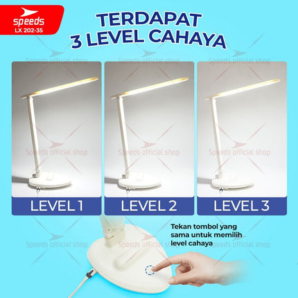 SPEEDS Lampu Meja Belajar LED 54 Titik Membaca Terang Dapat Disesuaikan Adjustable 2 Poros 202-35