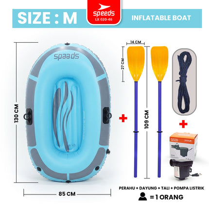 SPEEDS Perahu Karet Tiup 2 Orang Kayak + Dayung Arung Jeram 020-46