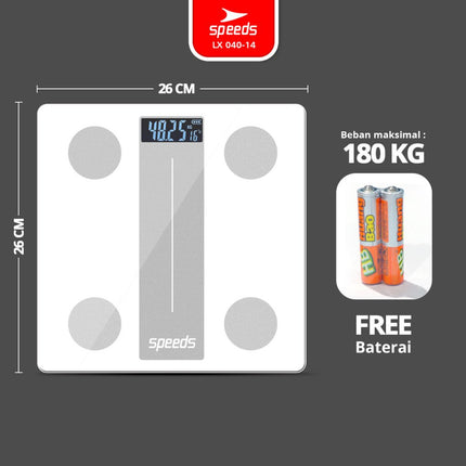 SPEEDS Timbangan Badan Max Berat 180Kg Ukuran 26cm 040-14
