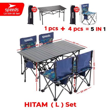 SPEEDS Folding Table Chair Set Free Folding Table Folding Chair Outdoor Indoor Bag Portable Folding Table Camping Picnic 031-36