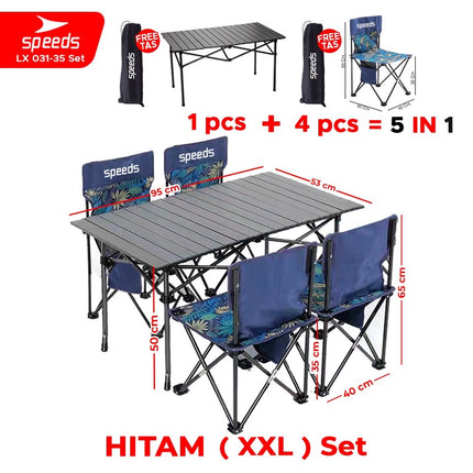 SPEEDS Folding Table Chair Set Free Folding Table Folding Chair Outdoor Indoor Bag Portable Folding Table Camping Picnic 031-36