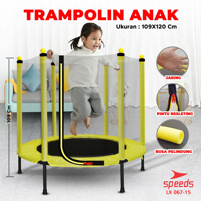 SPEEDS Trampolin Anak 48inch Mainan Lompat Anak Trampoline Jump Mainan Anak 067-15