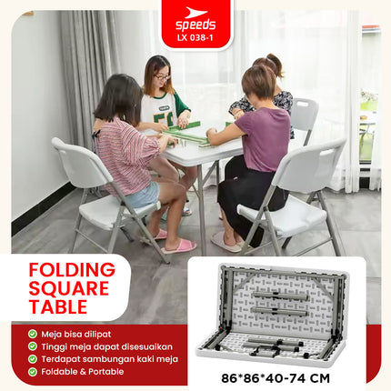 SPEEDS Meja Lipat Plastik 86x86x74cm 038-1