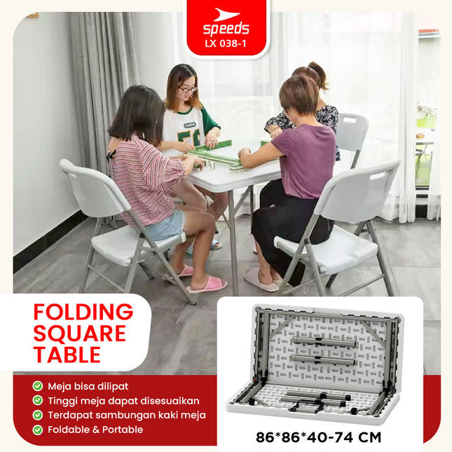 SPEEDS Foldable Plastic Table Indoor Outdoor Picnic Exhibition Multi-purpose Large Dining Table 038-1