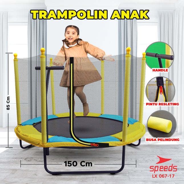 SPEEDS Trampolin Anak Mainan Lompat Jump 60inch Trampoline Mainan Olahraga Anak Lompat 067-17