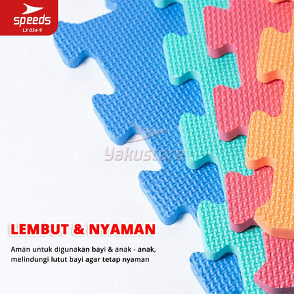 SPEEDS Matras Evamat 30x30cm Matras Puzzle Karpet Puzzle Matras Alas Lantai Evamat Alas Lantai Soft Matras 034-9