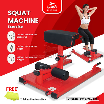 SPEEDS Squat Machine 3-in-1 Fitness Equipment Multifunctional Sports Bench Sit Up Push Up Bar Practical Indoor Outdoor Gym LX 042-6300