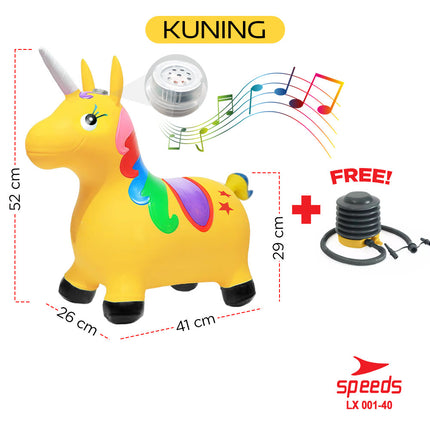SPEEDS Mainan Kuda-Kudaan Karet Tiup Anak Jumping Horse 001-40