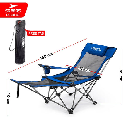SPEEDS Kursi Lipat Camping 2in1 Folding Chair Tidur Duduk Mancing Rekrasi Foldable Outdoor 031-48