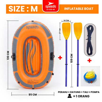 SPEEDS Perahu Karet Tiup 2 Orang Kayak + Dayung Arung Jeram 020-46