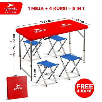 SPEEDS Folding Table Household Sales Folding Table Long Camping Laptop Dining Learning Portable Multipurpose 031-54