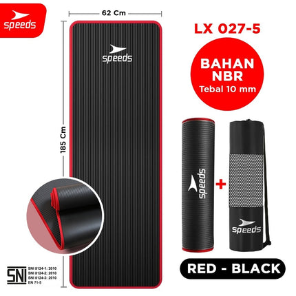 SPEEDS Matras Yoga NBR Tebal 10mm Premium Alas Olahraga Yoga Karpet Mat Spons Gym 027-5