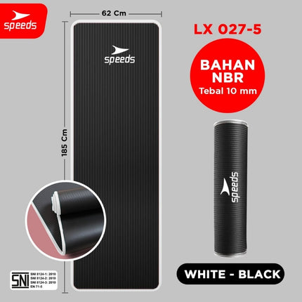 SPEEDS Matras Yoga NBR Tebal 10mm Premium Alas Olahraga Yoga Karpet Mat Spons Gym 027-5