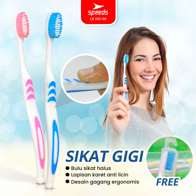 SPEEDS Sikat Gigi Hotel Toothbrush Gosok Gigi Hotel Travel Warna-Warni Atasi Karang Gigi 202-59