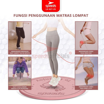 SPEEDS Matras Lompat Tali TPE Skipping Mat 6-10-15mm Lingkaran Olahraga Fitness Jumping Mat Empuk Anti Slip 027-35