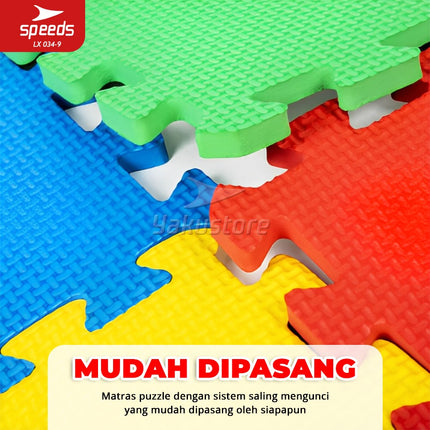 SPEEDS Matras Evamat 30x30cm Matras Puzzle Karpet Puzzle Matras Alas Lantai Evamat Alas Lantai Soft Matras 034-9