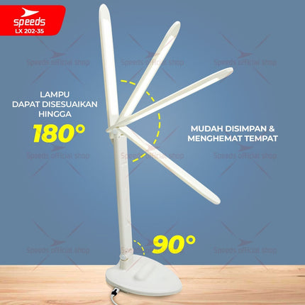 SPEEDS Lampu Meja Belajar LED 54 Titik Membaca Terang Dapat Disesuaikan Adjustable 2 Poros 202-35