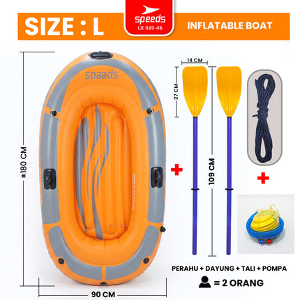 SPEEDS Perahu Karet Tiup 2 Orang Kayak + Dayung Arung Jeram 020-46