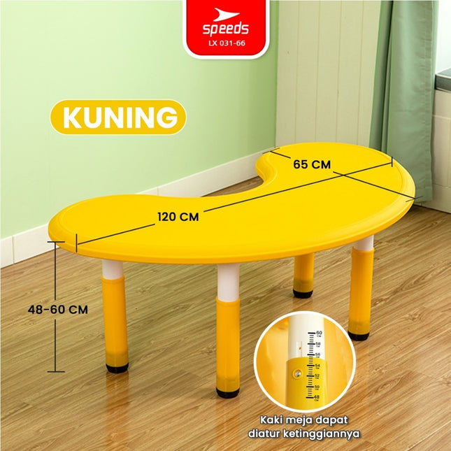 SPEEDS Meja Belajar Anak Bulan Moon Meja Table TK Paud Colorful Kids Table Warna Warni Ergonomis 031-66