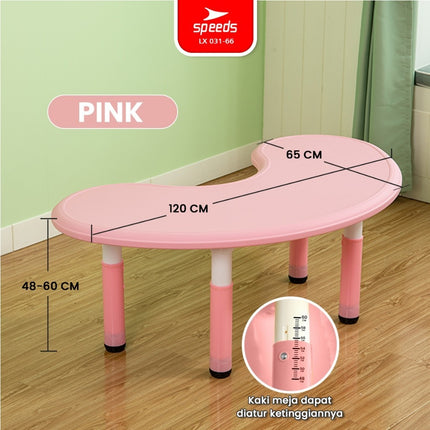 SPEEDS Meja Belajar Anak Bulan Moon Meja Table TK Paud Colorful Kids Table Warna Warni Ergonomis 031-66
