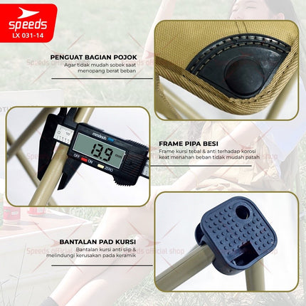 SPEEDS Kursi Lipat Camping Kursi Lipat Outdoor Kursi Gunung Kursi Sauna Bangku Portable 031-13