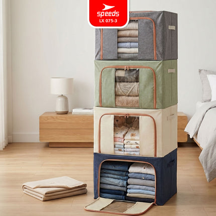 SPEEDS Storage Box 100L 66L Kotak Penyimpanan Oxford Tahan Lembab Ukuran Jumbo 075-3