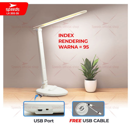SPEEDS Lampu Meja Belajar LED 54 Titik Membaca Terang Dapat Disesuaikan Adjustable 2 Poros 202-35