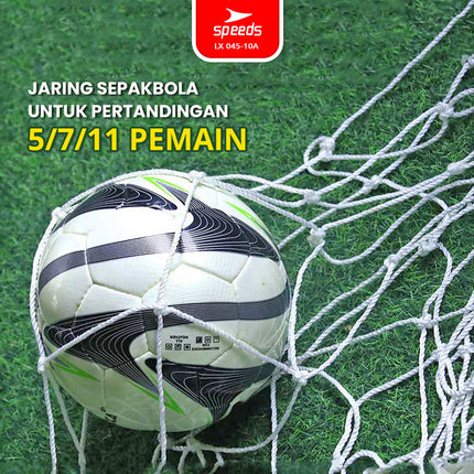 SPEEDS Jaring Gawang Sepak Bola 7x2m Bahan Nylon Profesional Futsal Soccer Net Goals Standard 045-10