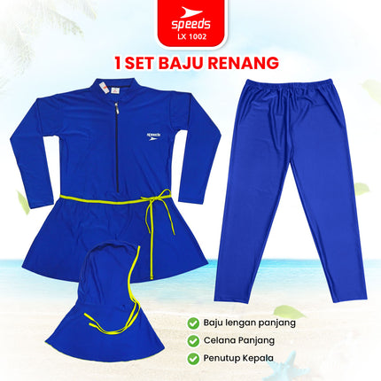 SPEEDS Baju Renang Sport Wanita Muslim Wear Swimdress Jumbo 5L 6L 7L 8L Bahan Spandex Pakaian Renang 1002