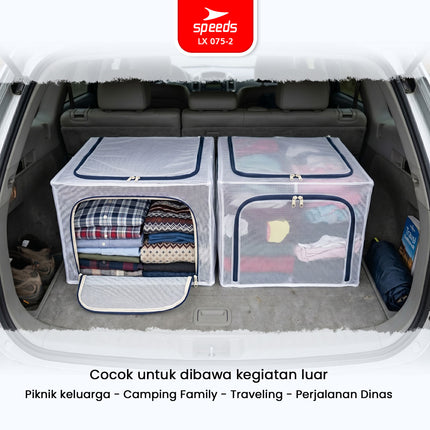 SPEEDS Kotak Penyimpanan Pakaian Lipat Oxford Storage Box Organizer Jumbo Multifungsi Serbaguna 075-2
