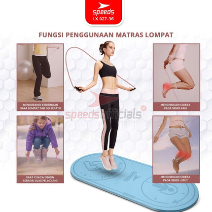SPEEDS Skipping Mat 6-10-15mm Matras Lompat Tali Olahraga Fitness Jumping Mat Empuk Anti Slip 027-36