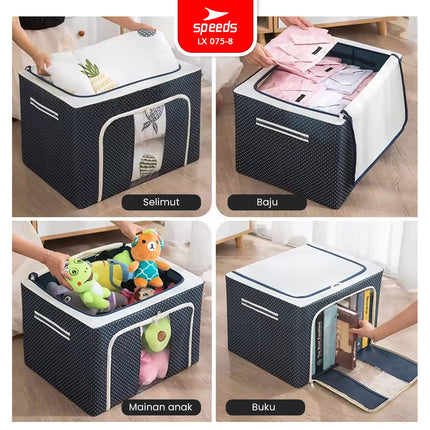 SPEEDS 66L 100L Kotak Penyimpanan Oxford Serbaguna Box Storange Kain Multifungsi Jumbo 075-8