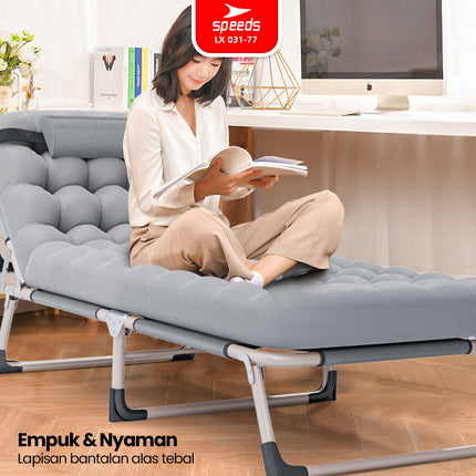 SPEEDS Kursi Lipat Folding Bed Tidur Matras Velbed Kursi Malas Tempat Tidur Lipat Kursi Ranjang 031-77