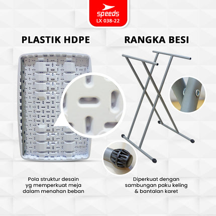 SPEEDS Meja Lipat Plastik Serbaguna 76cm 038-22