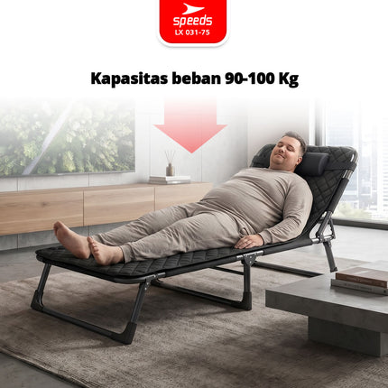 SPEEDS Kursi Lipat Folding Bed Velbed Kursi Malas Tempat Tidur Lipat Kursi Ranjang 031-75