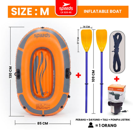 SPEEDS Perahu Karet Tiup 2 Orang Kayak + Dayung Arung Jeram 020-46
