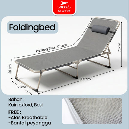 SPEEDS Folding Bed Kursi Lipat Malas Santai Oxford Outdoor Indoor Velbed Matras 031-78