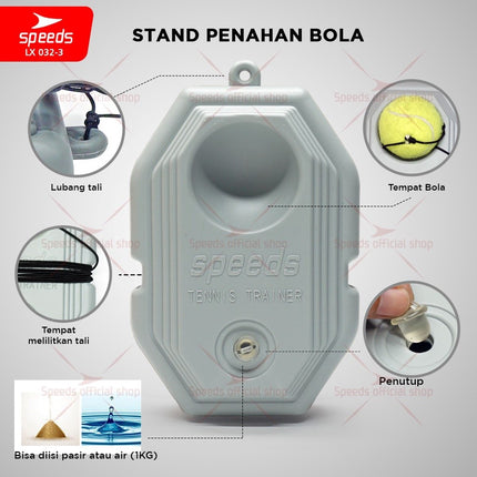 SPEEDS Bola Tenis Tennis Dengan Tali Elastis Bahan Karet Untuk Latihan Tennis Trainer Olahraga Tenis Bola 032-3